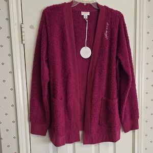 New Lacy Chabert Purplish/PINK Soft Cardigan With Pockets. Size XL